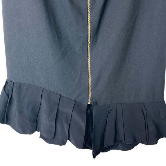 Balenciaga VTG sheath Wool black skirt feminine flounce hem sz 36 * Flaw - Picture 10 of 16